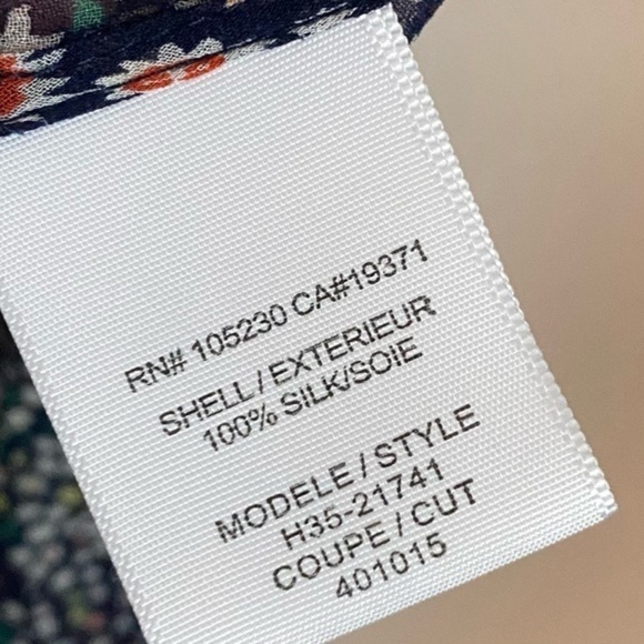 Joie • Rio Little Hippie Sheer Floral 100% Silk Blouse - Picture 4 of 5